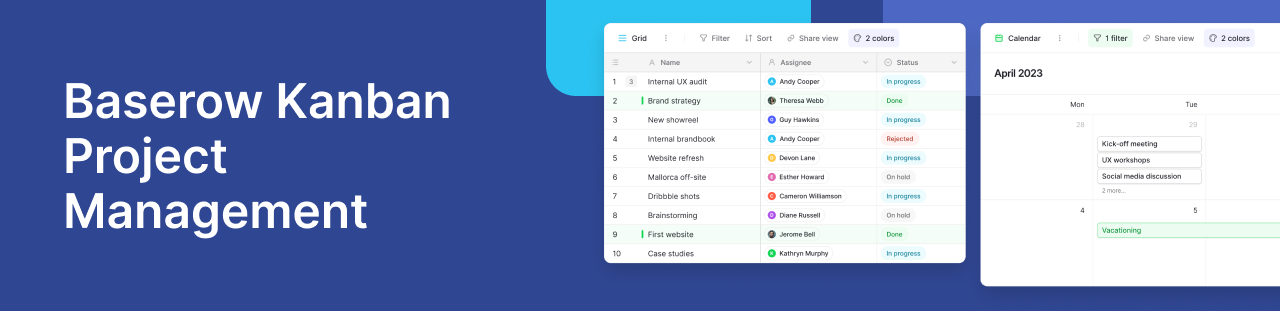 Baserow Kanban Project Management