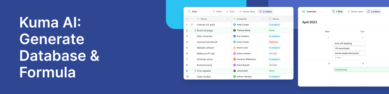 Image showing Baserow Kuma AI: No-Code Database & Formula Generator