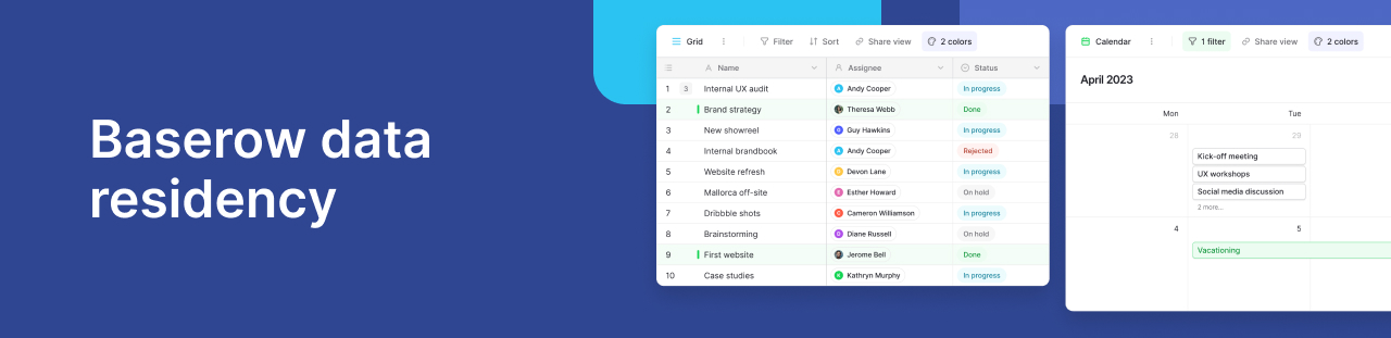 Baserow data residency and deployment options