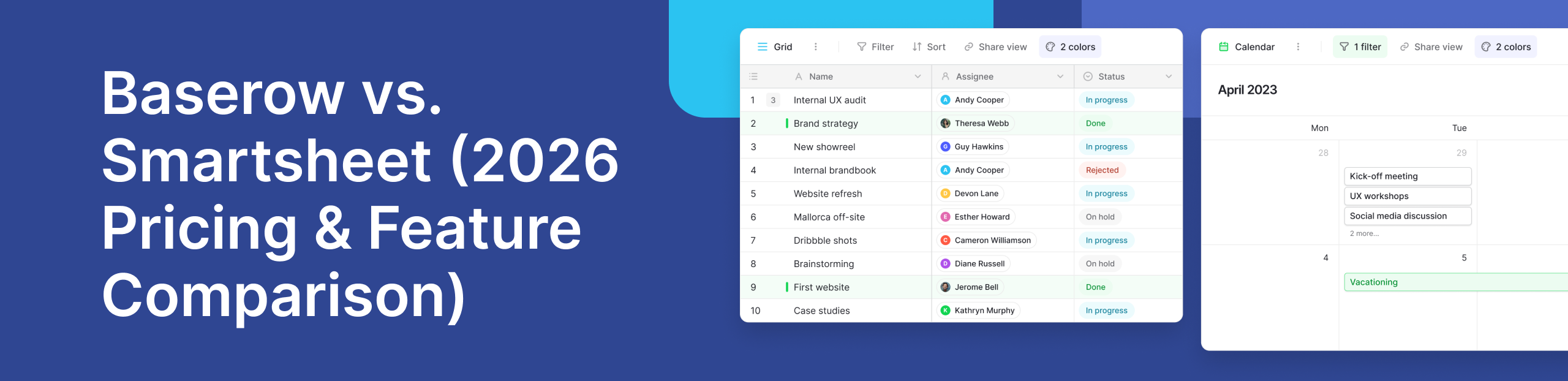 Baserow vs Smartsheet Price & Feature Comparison