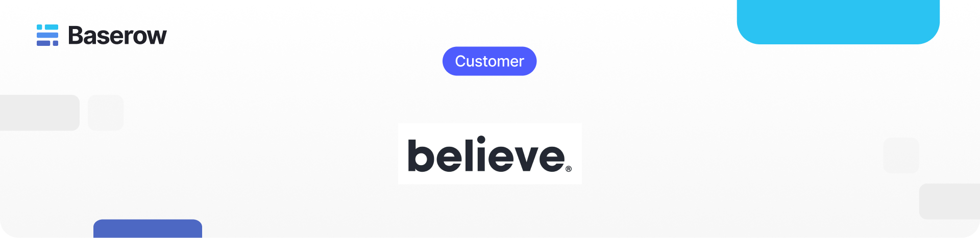 Image showing Believe Case Study and Baserow logo