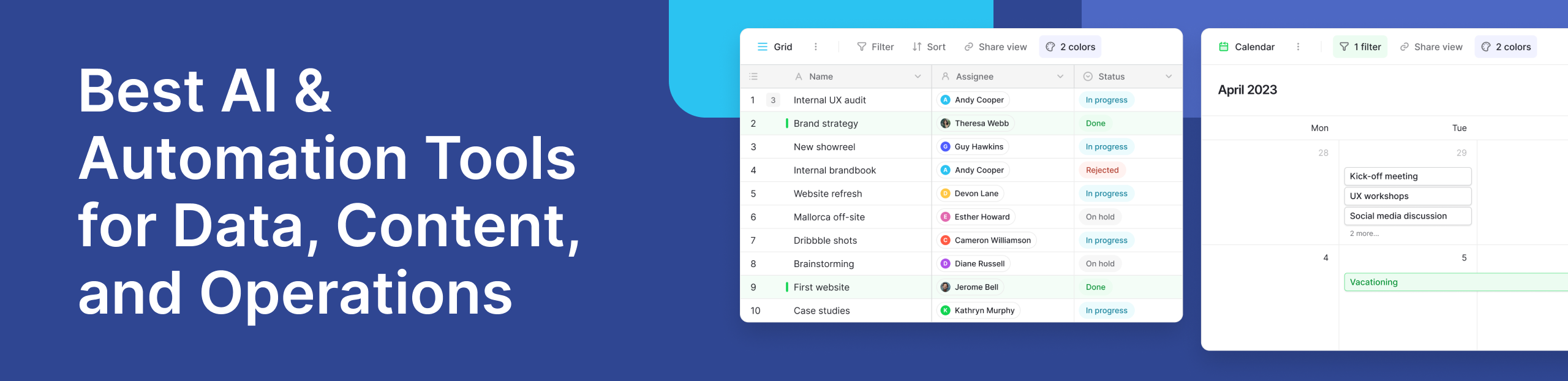Best AI & Automation Tools for Data, Content, and Operations