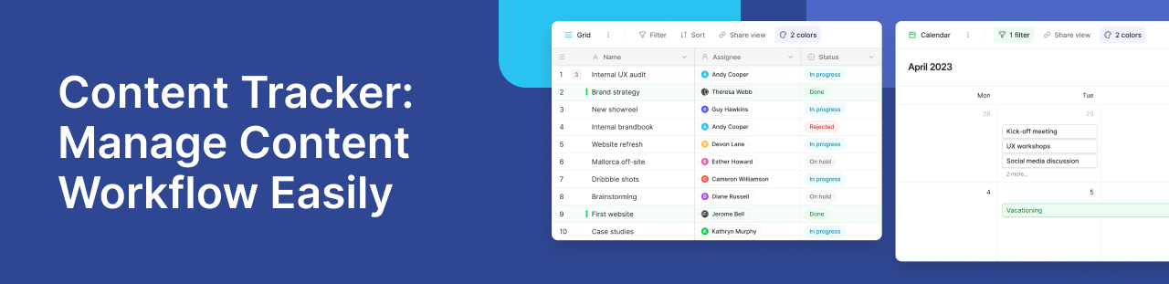 Content Tracker for Easy Workflow Management