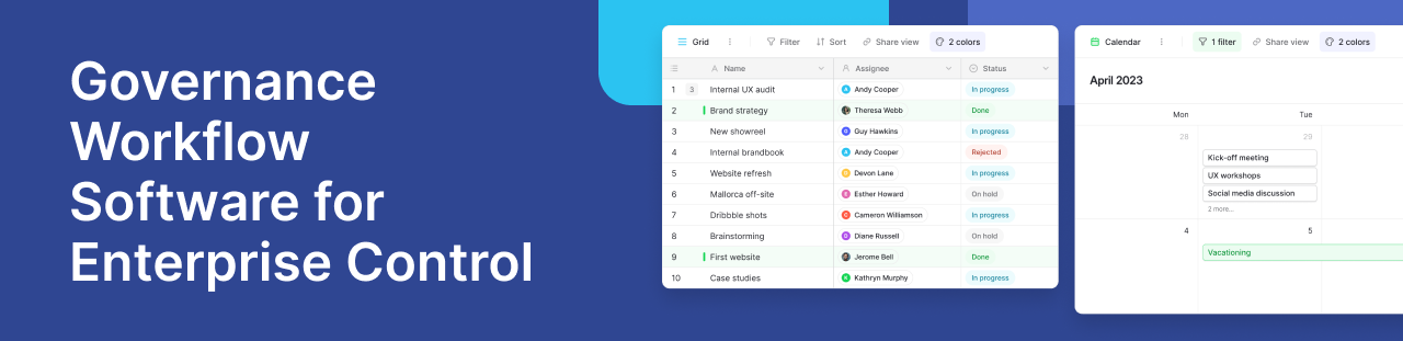 Governance Workflow Software for a full Enterprise Control