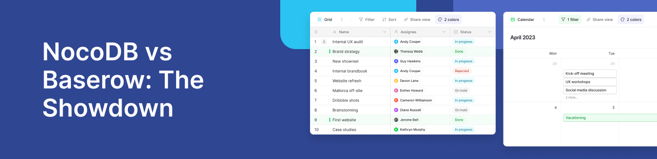 NocoDB vs Baserow: Best Database Tool