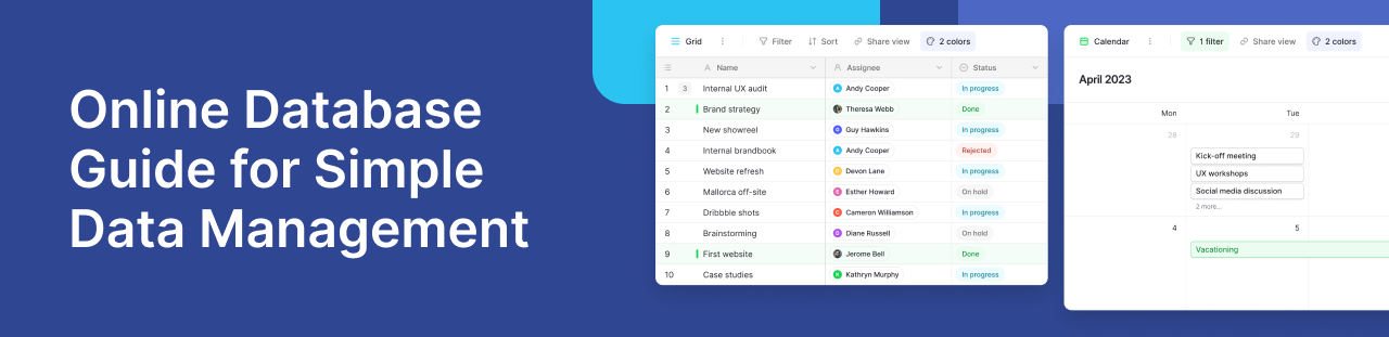 Online Database Guide for Simple Data Use