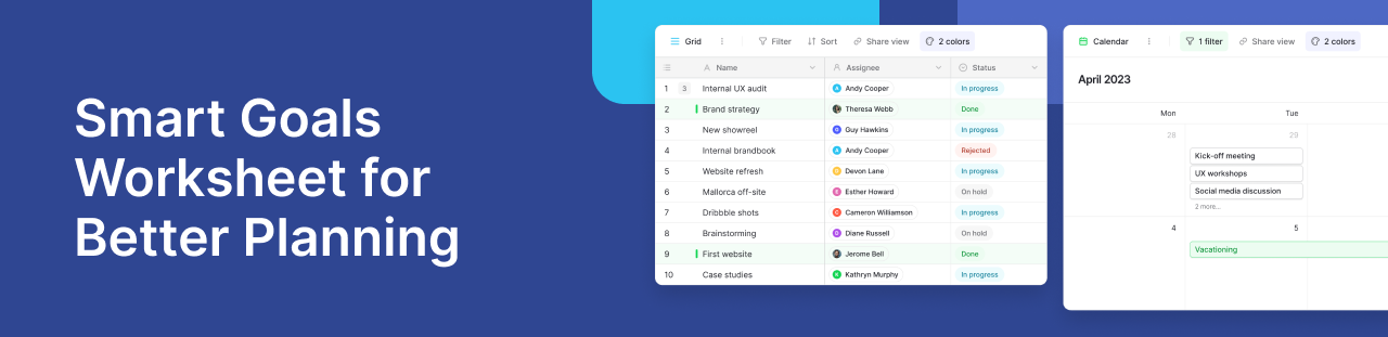 Create your SMART Goals Worksheet with Baserow