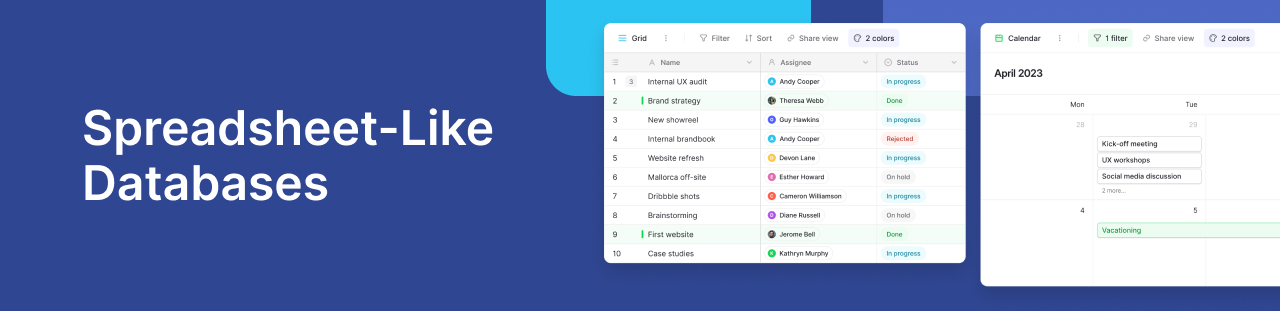 Spreadsheet-database-comparison