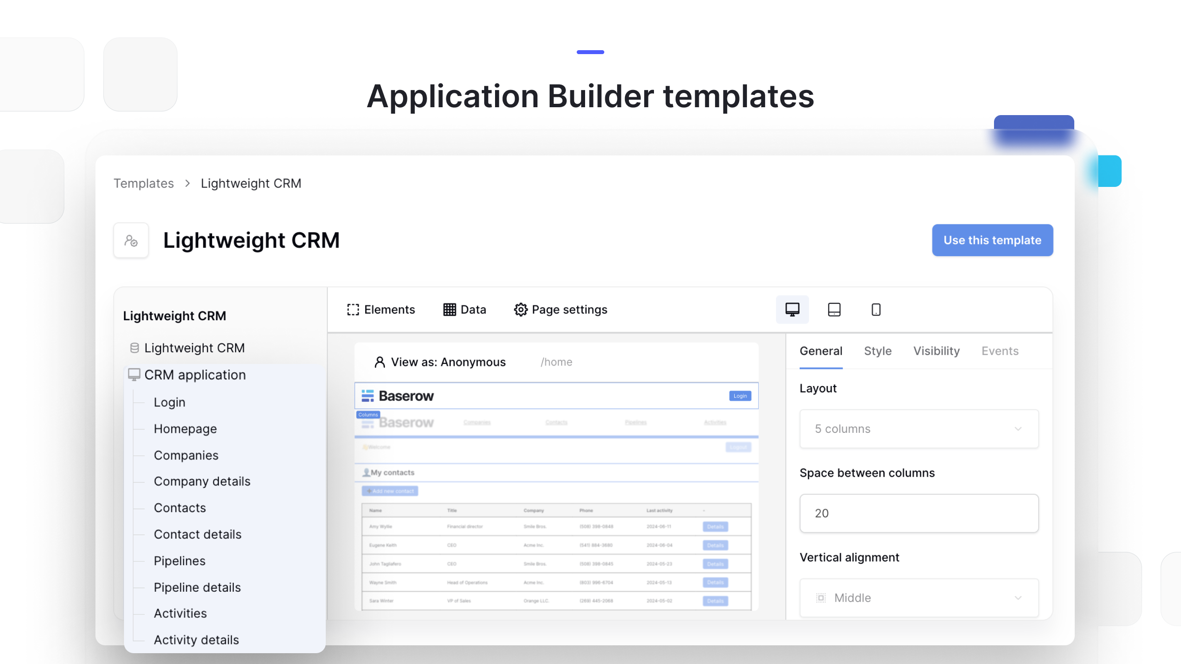 Image Install Baserow template