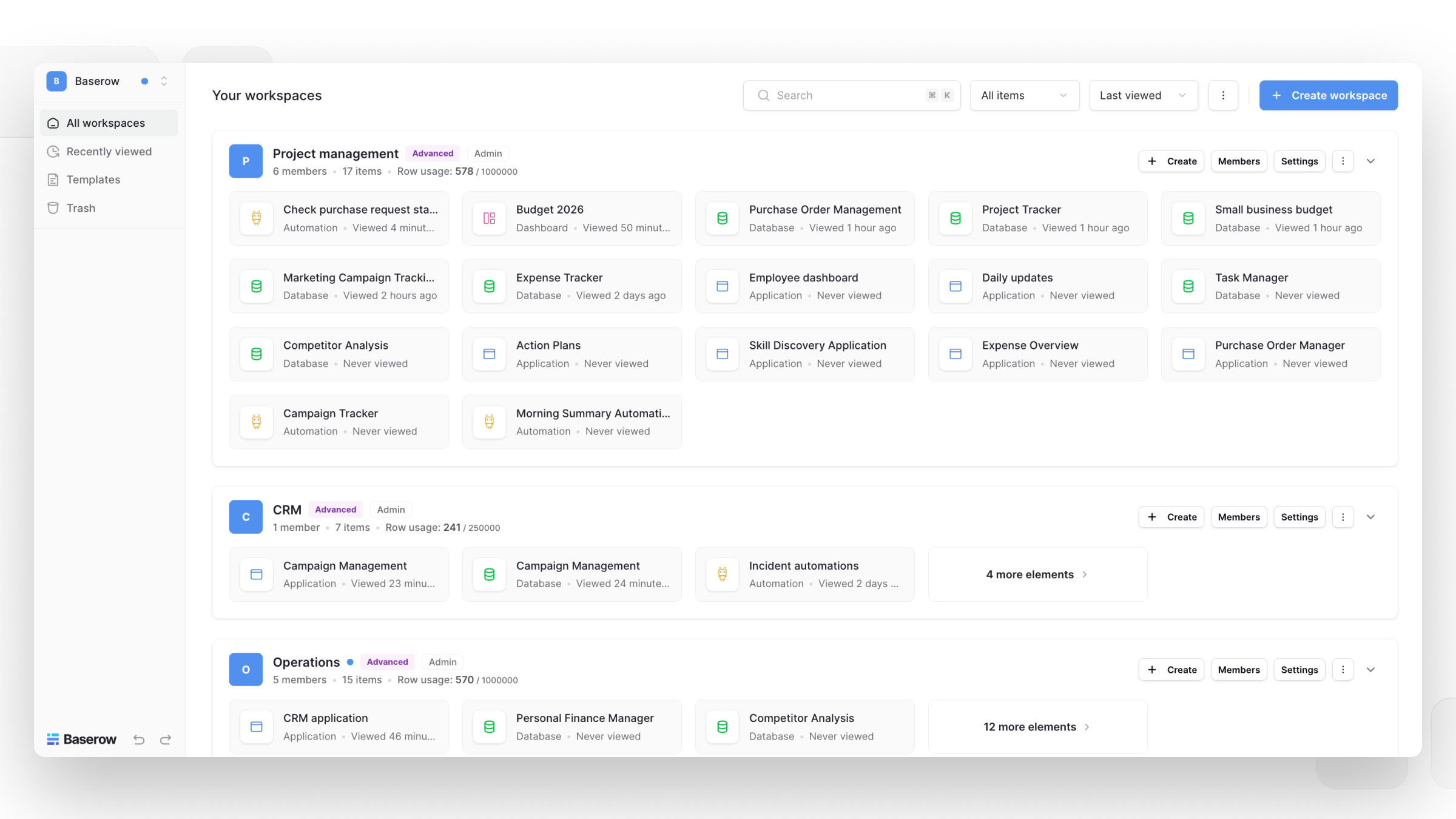 A new workspace homepage