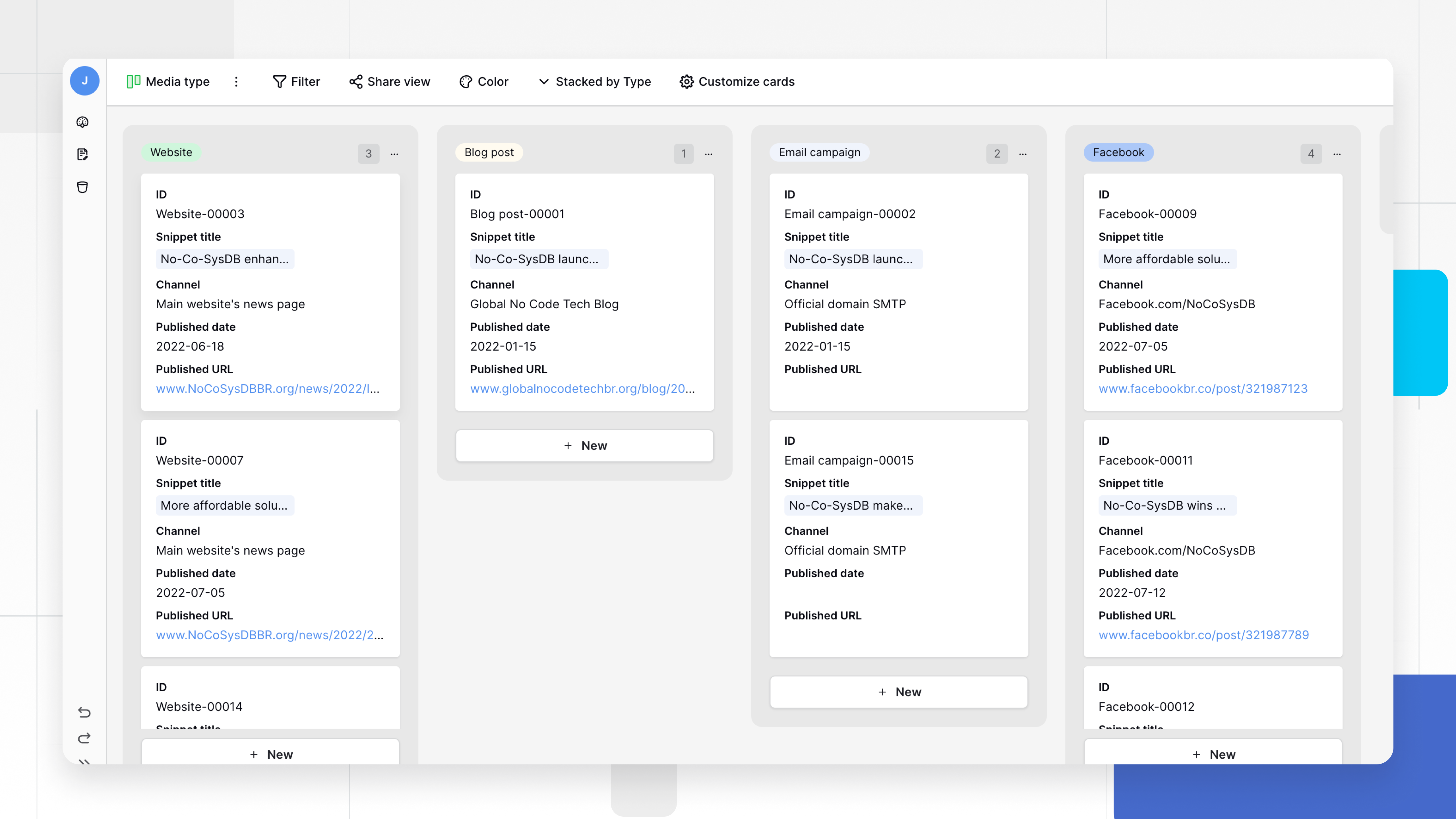 Baserow copy management template