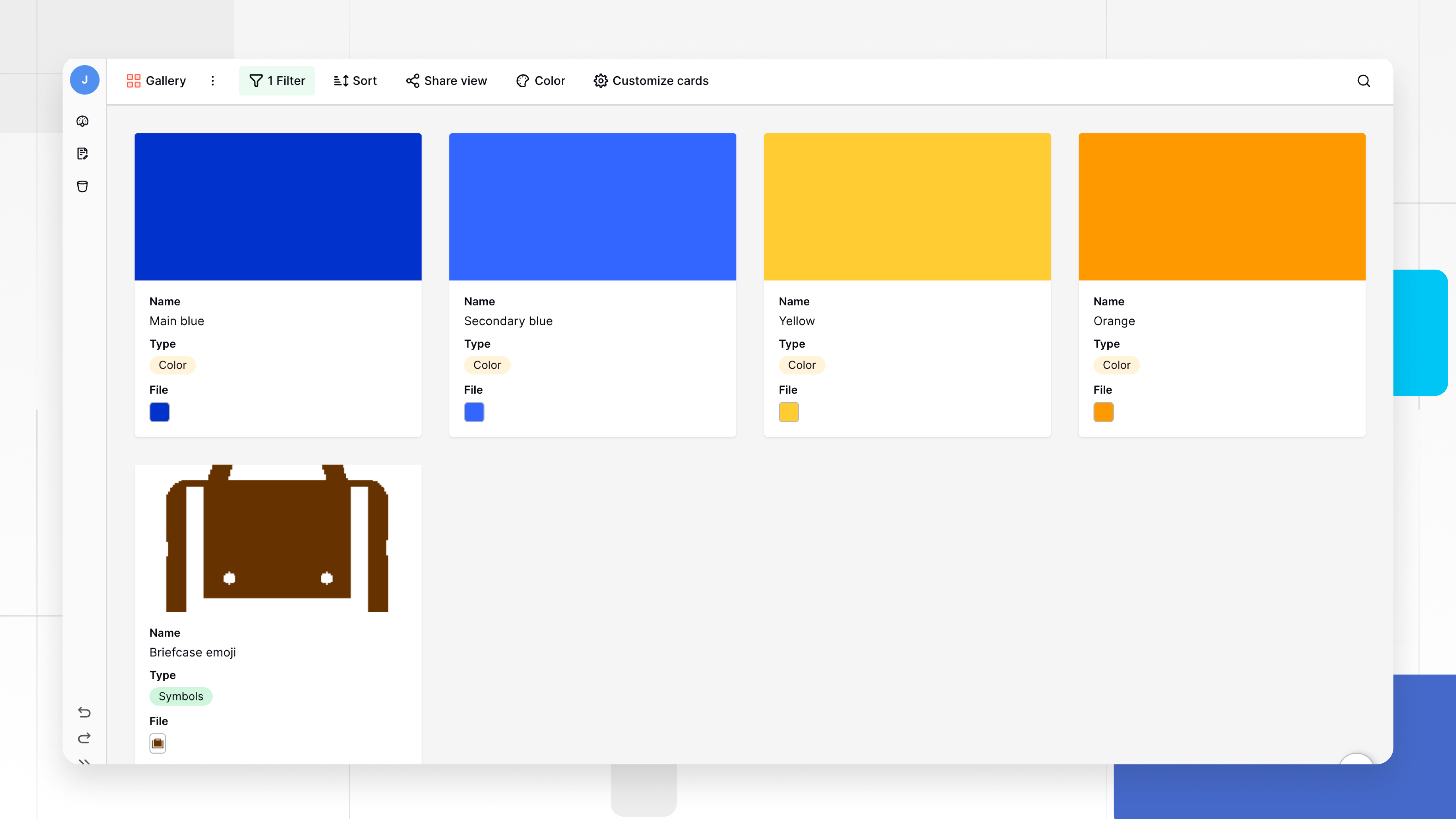 Baserow’s Brand Assets Manager template