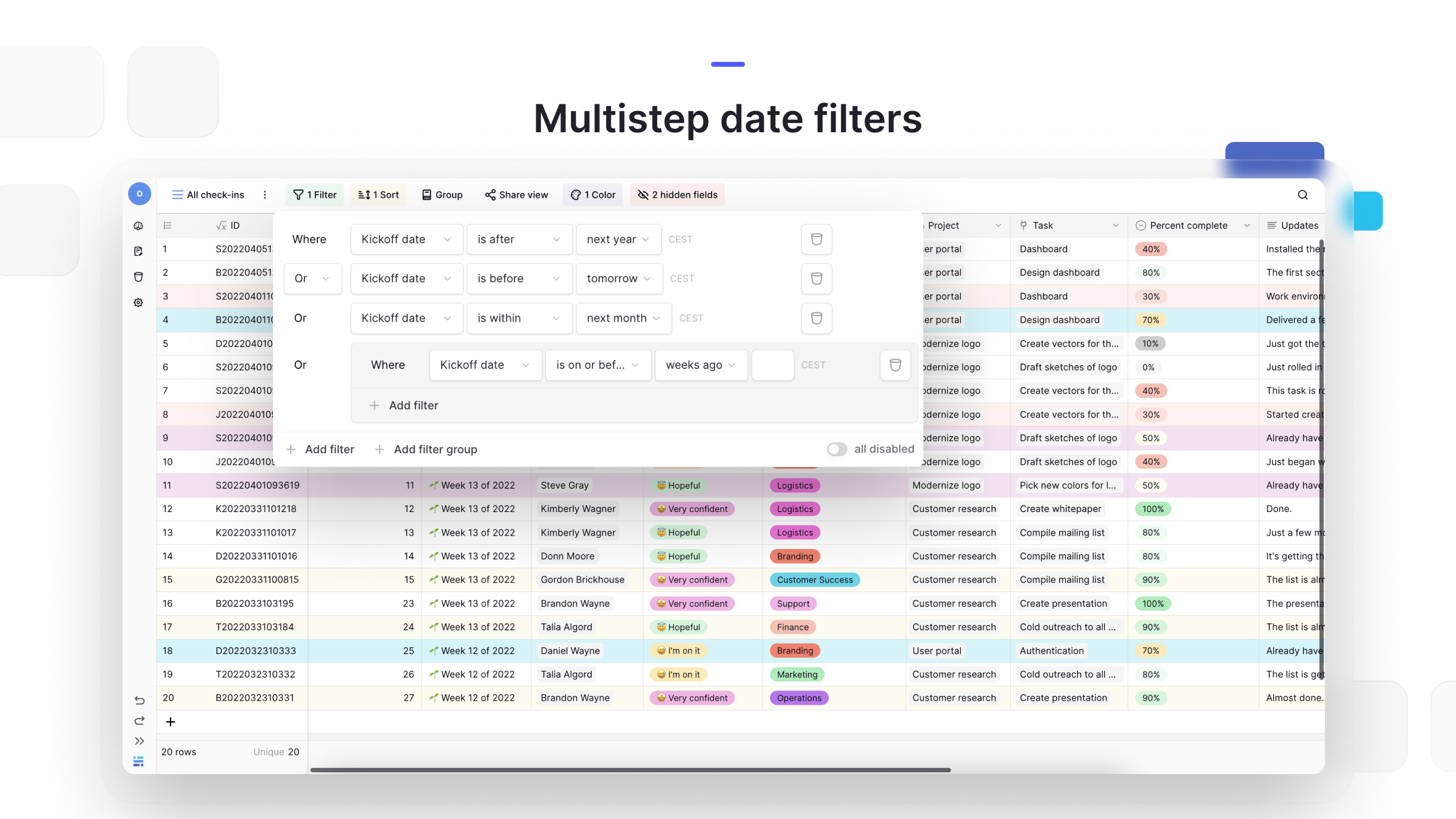 Multistep date filters image