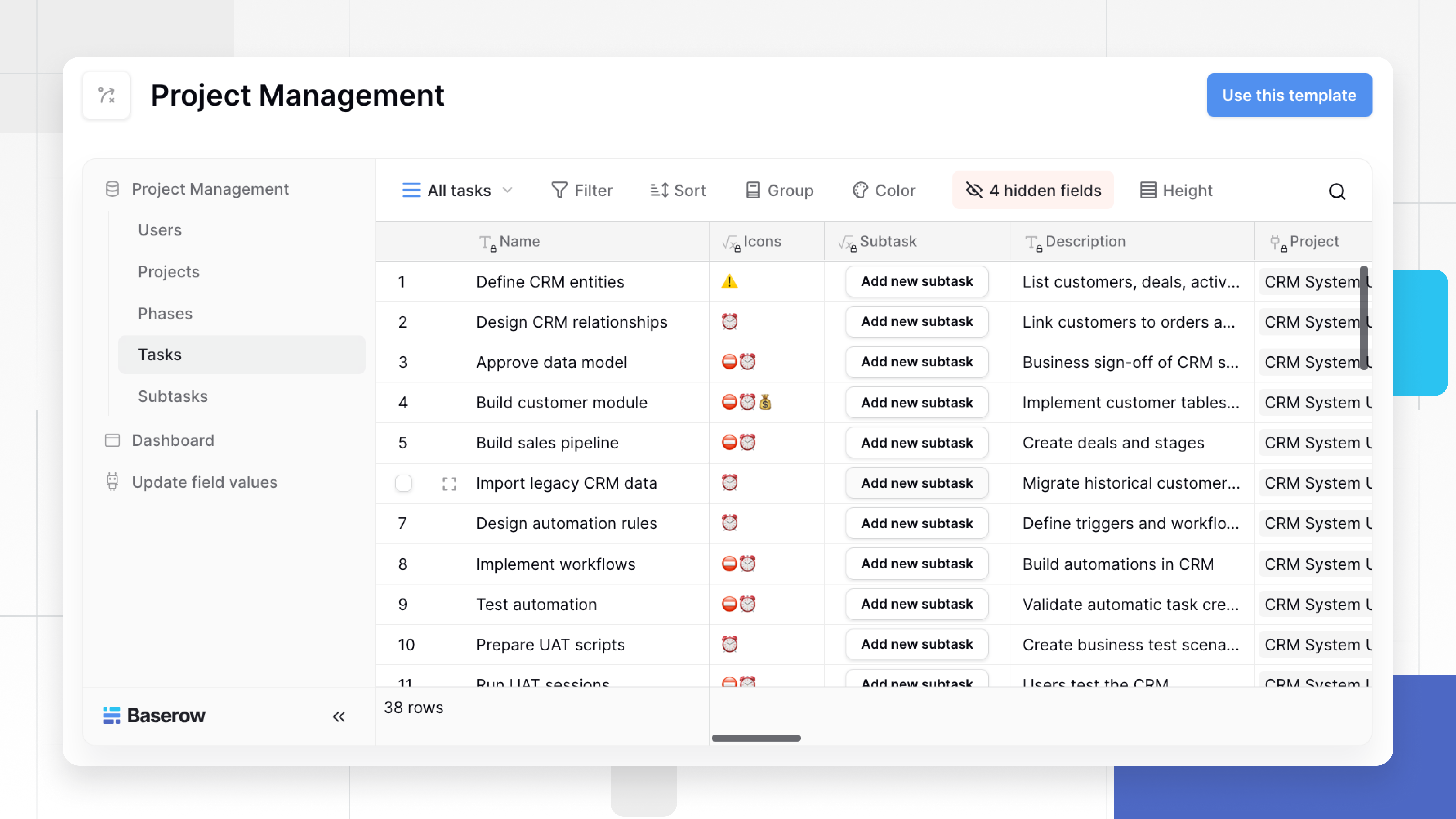 Baserow best project management software