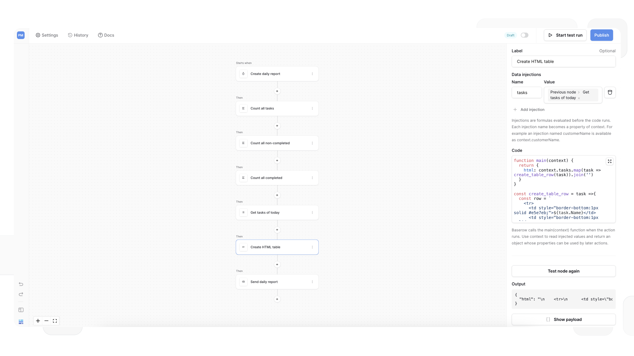 Example: Build an HTML email