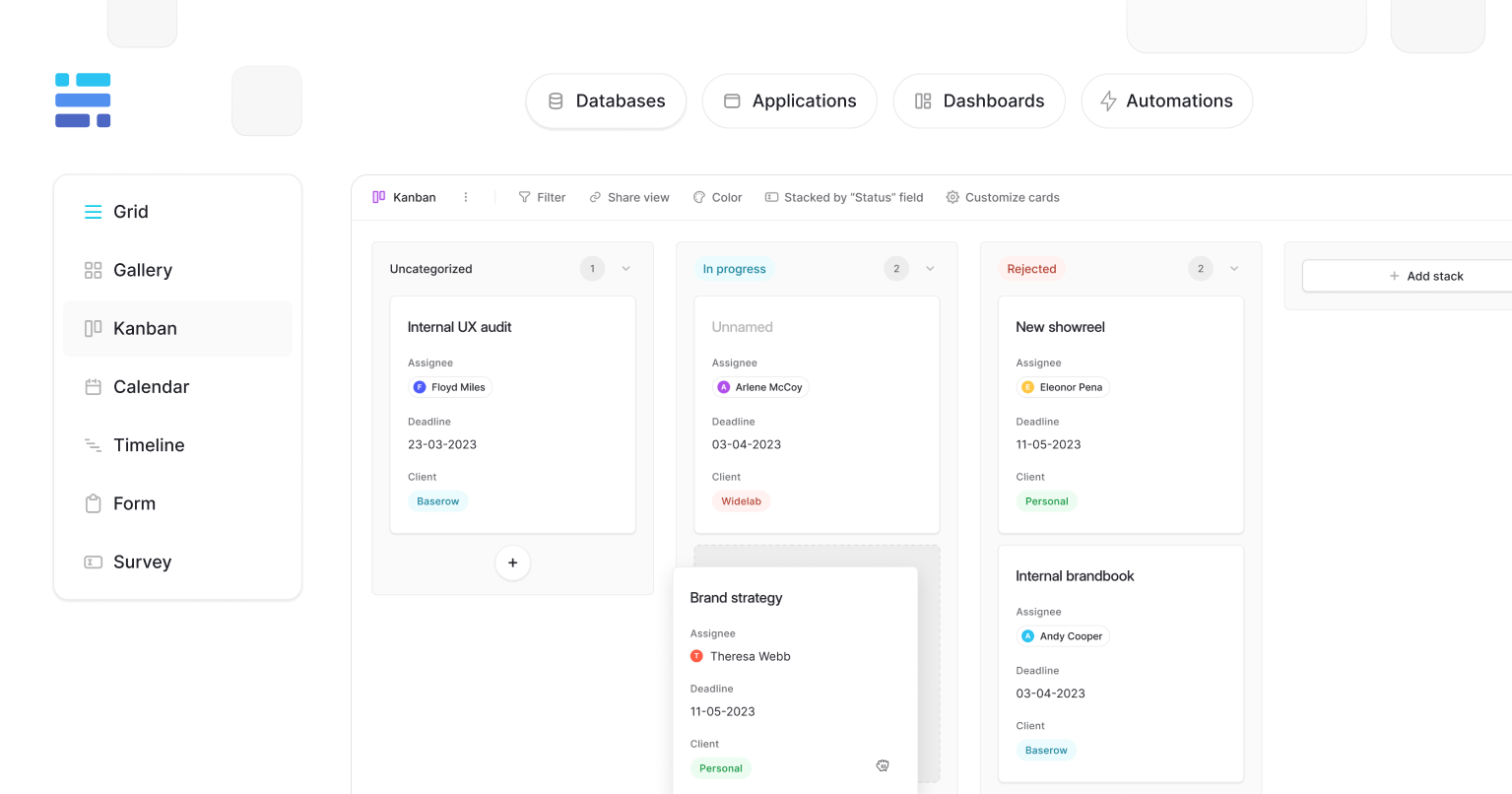 Baserow for Software Project Management