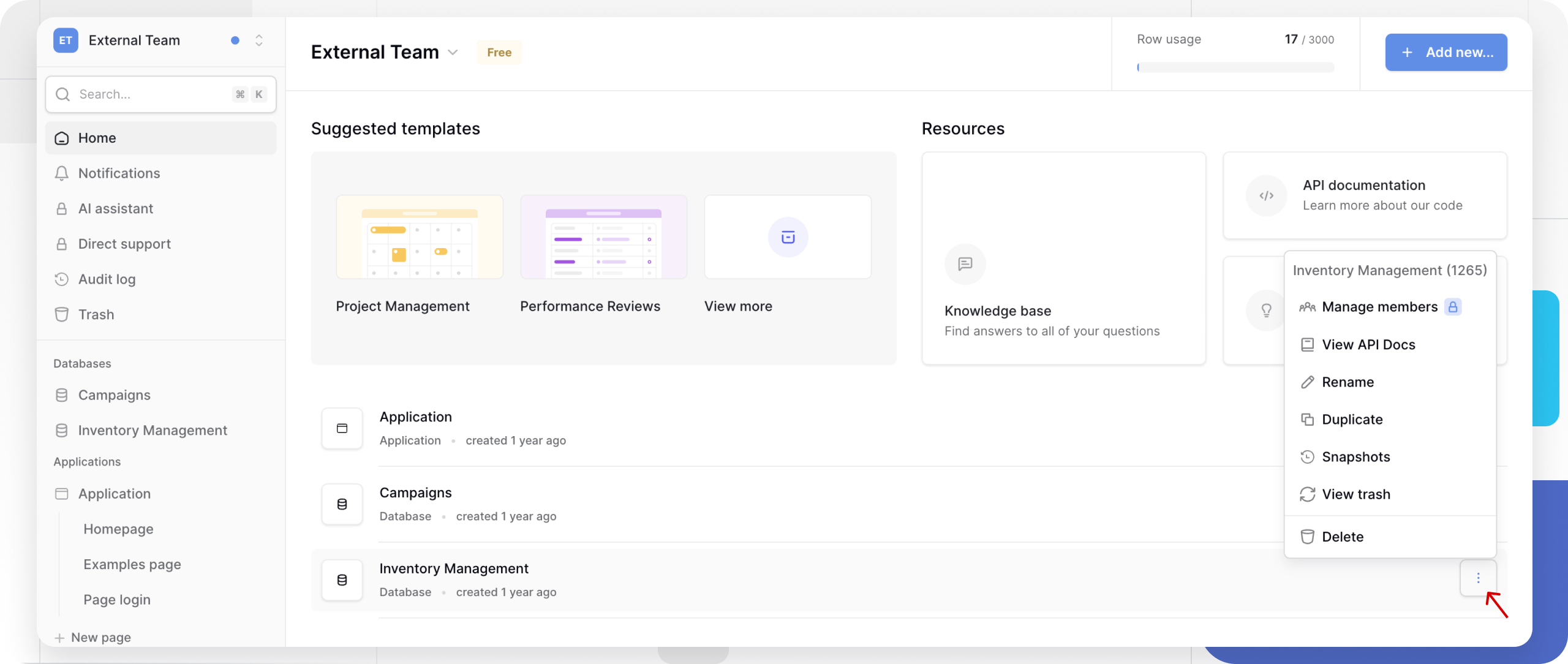 Rename Baserow database image