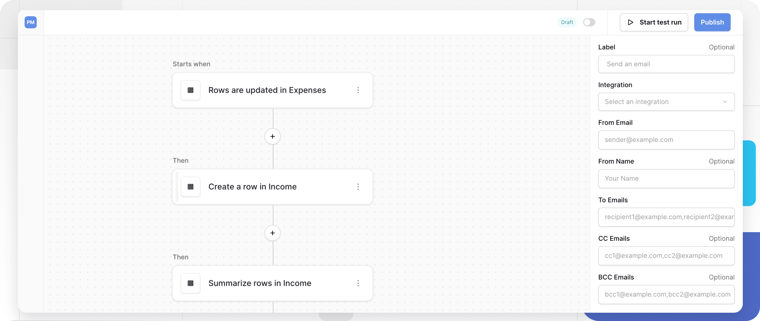 Image showing Baserow workflow automation
