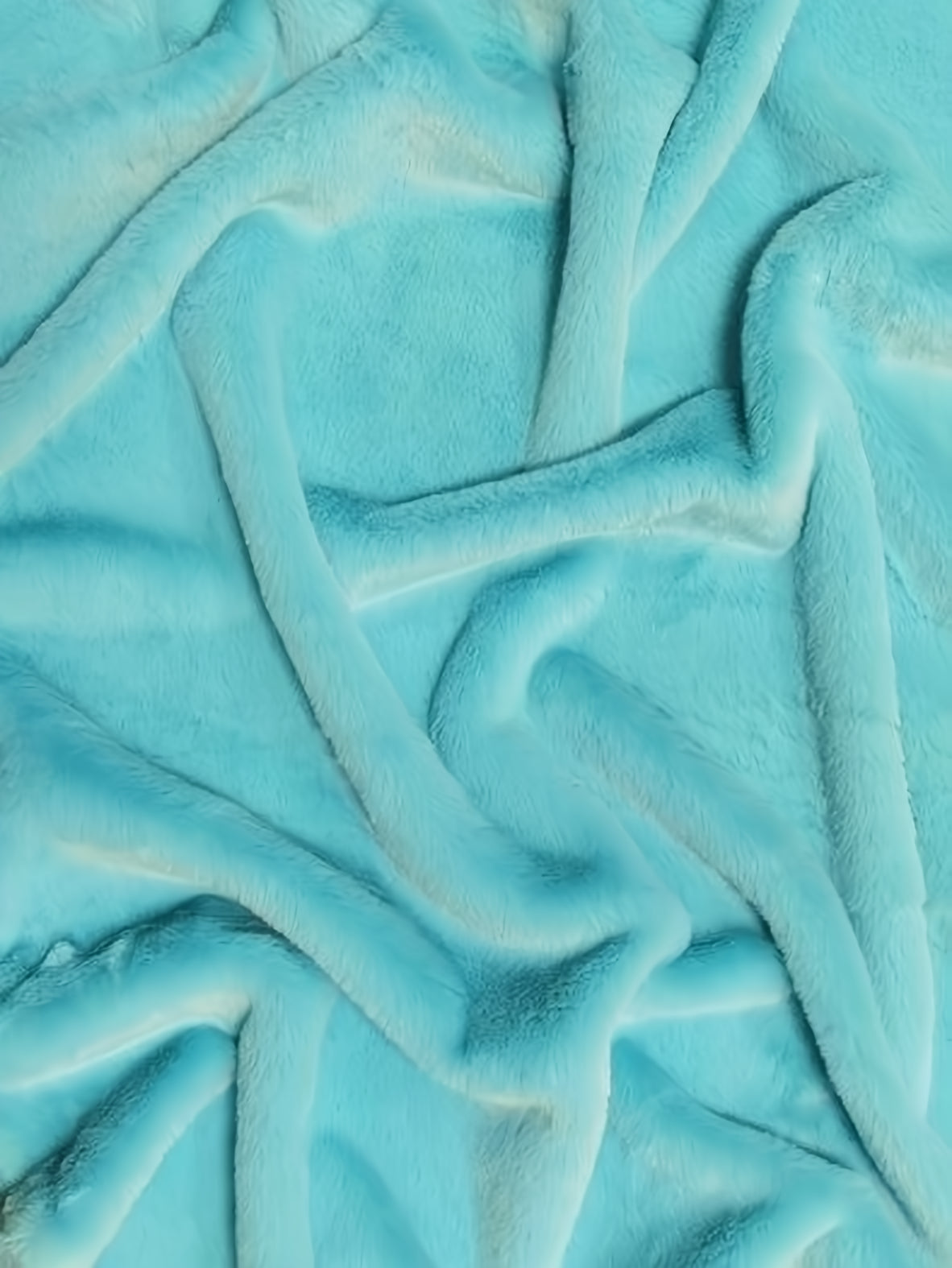 Turquoise Half Shag faux fur swatch