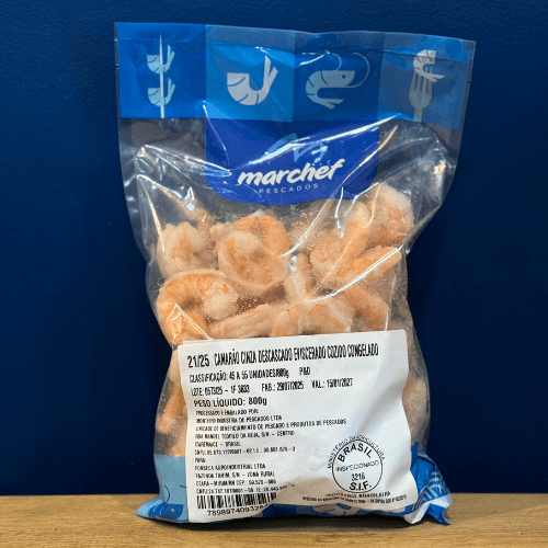 Camarão cinza pré-cozido 45/55 eviscerado pacote 800 g