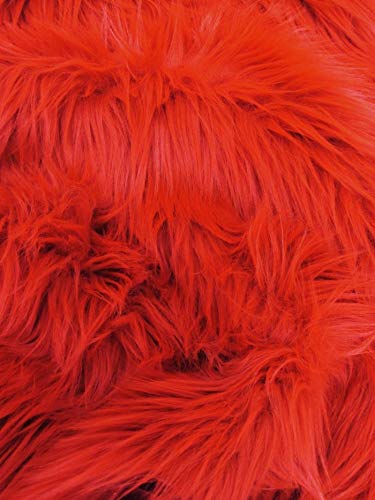 Fire Red UV Reactive faux fur swatch