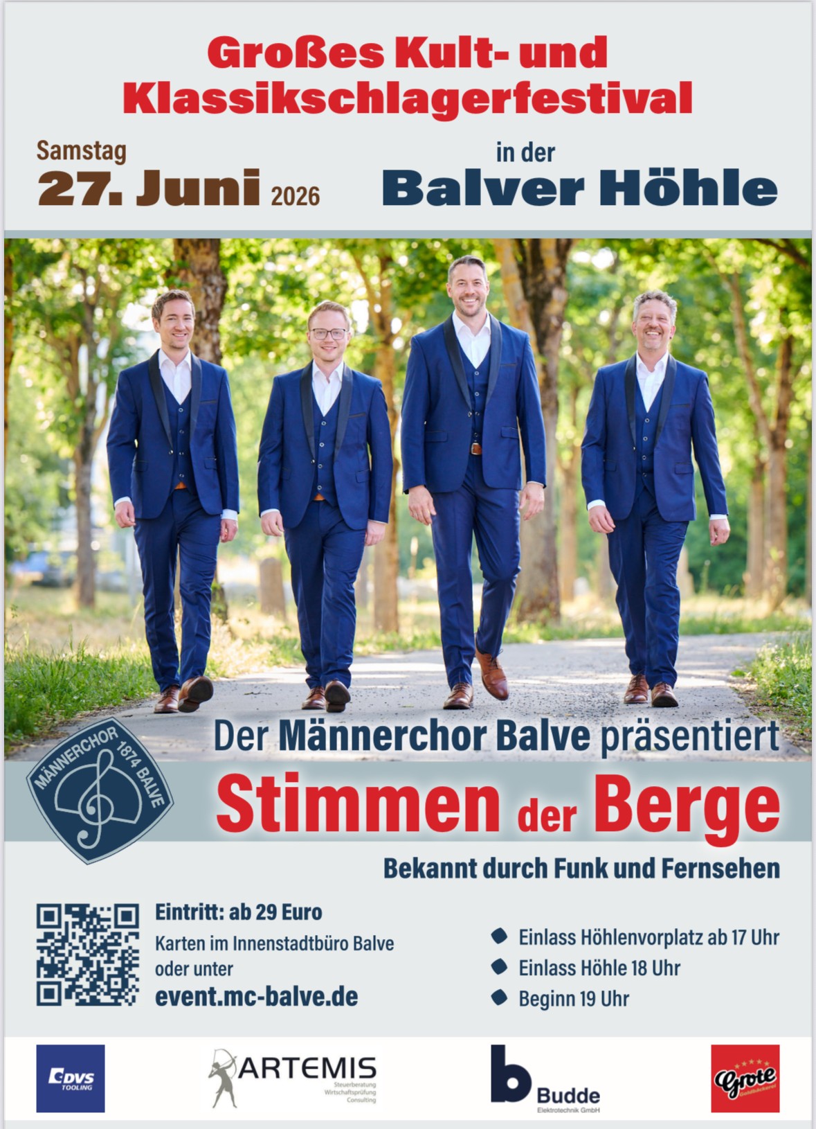 Stimmen der Berge Veranstaltungsplakat - Festspiele Balver Höhle e.V.