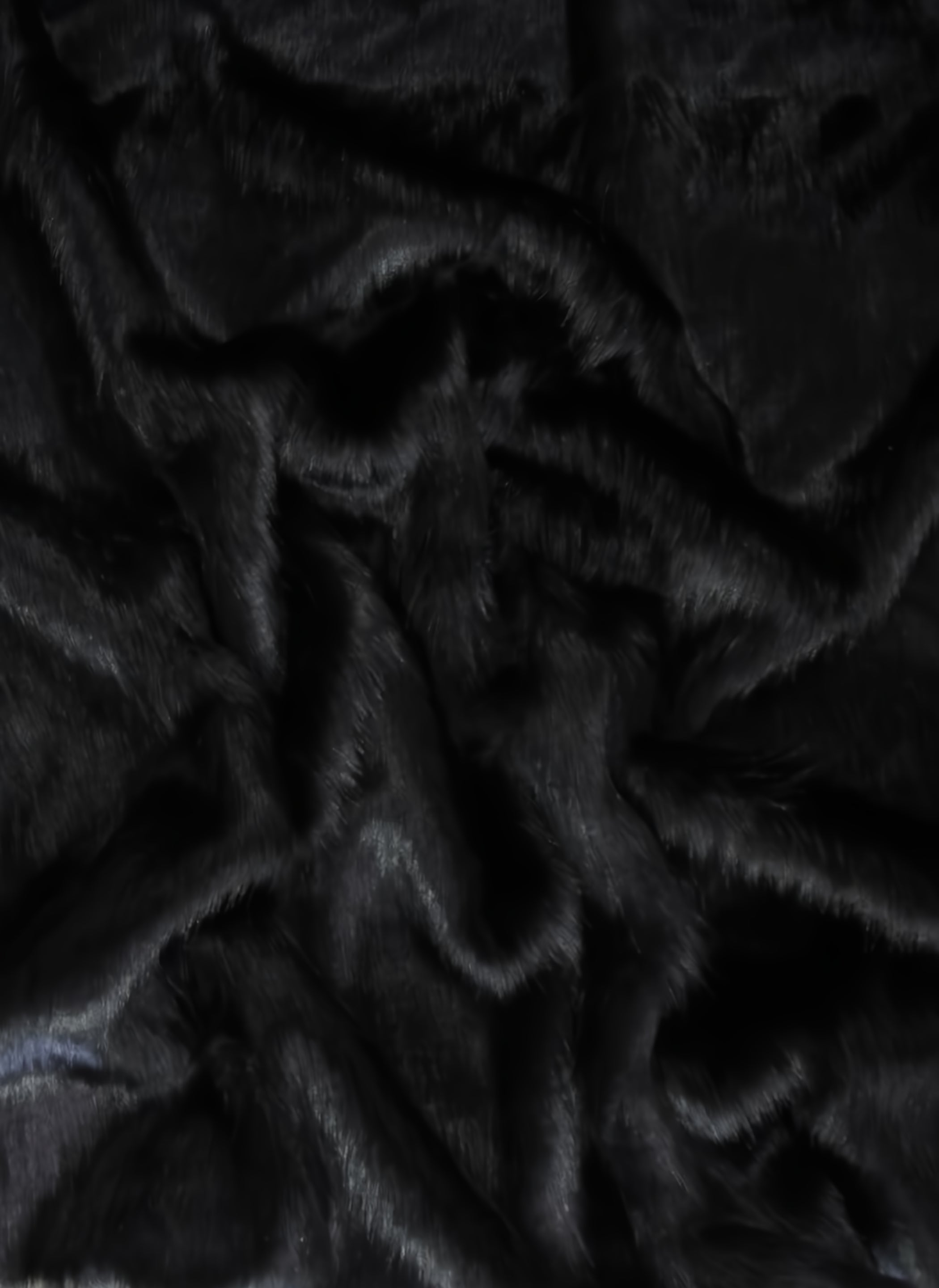Black Arctic Fox faux fur swatch