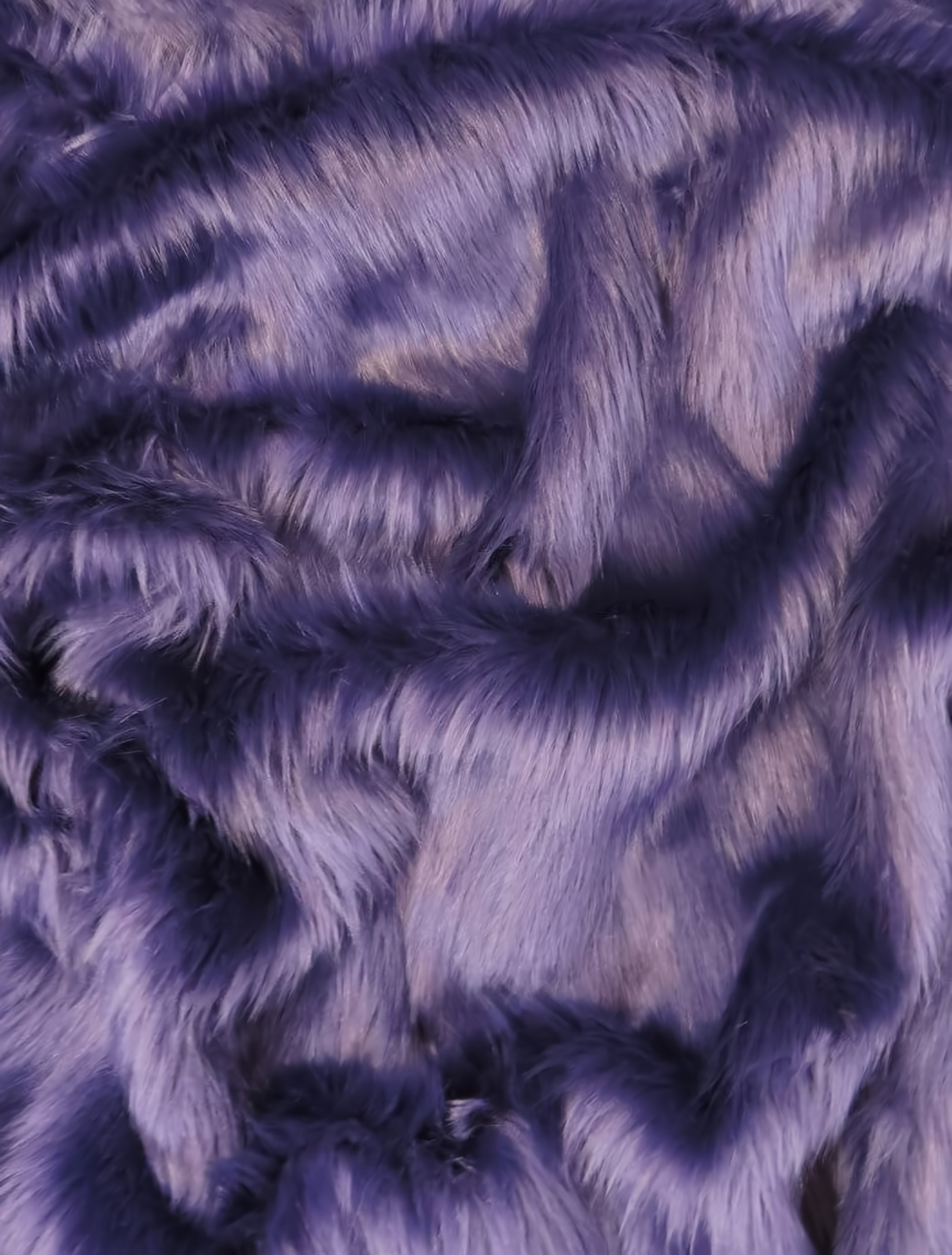 Midnight Purple Shaggy faux fur swatch
