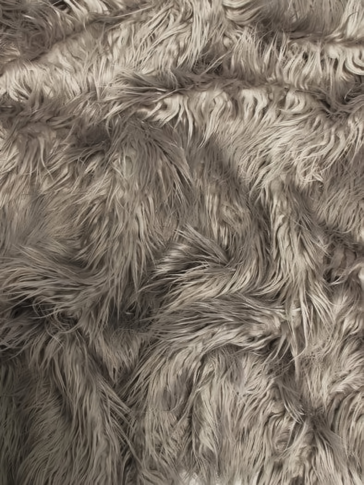Oyster Mongolian faux fur swatch