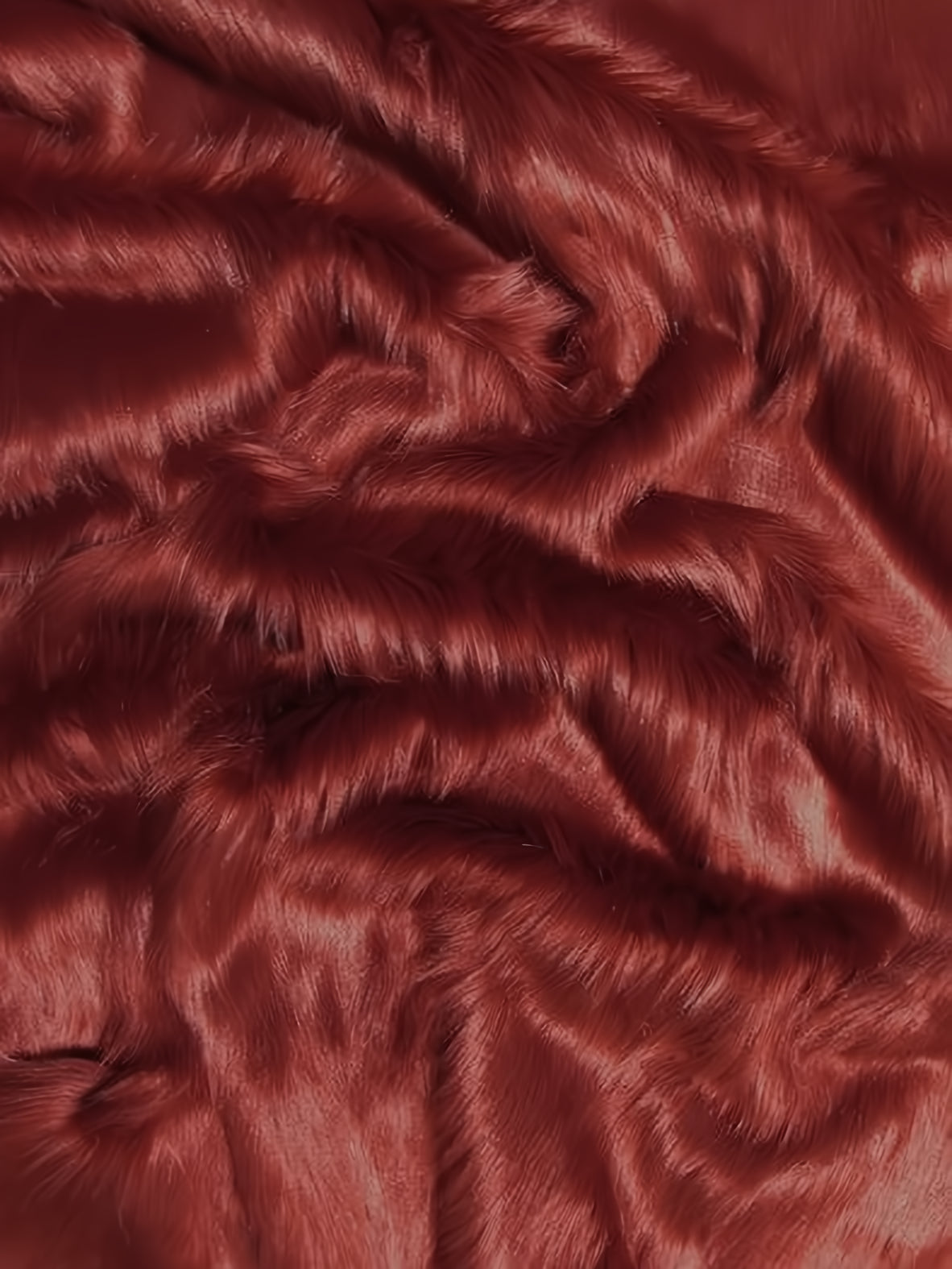 Maroon Shaggy faux fur swatch