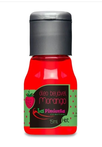 Óleo Beijável para Massagem Hot de Morango 15ml