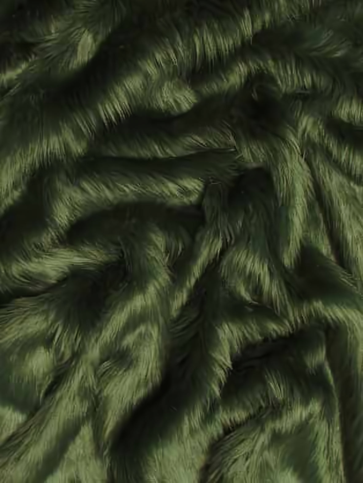 Hunter Green Shaggy faux fur swatch