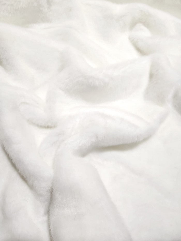 Stretch White faux fur swatch