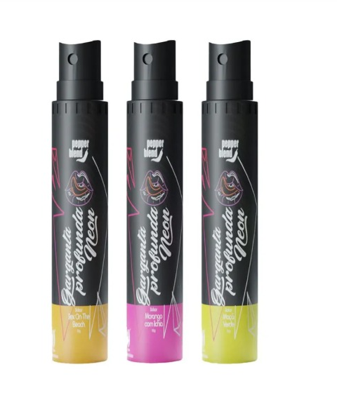 Garganta Profunda Bala Líquida Extra Forte Dessensibilizante em Spray Linha Neon 18ml