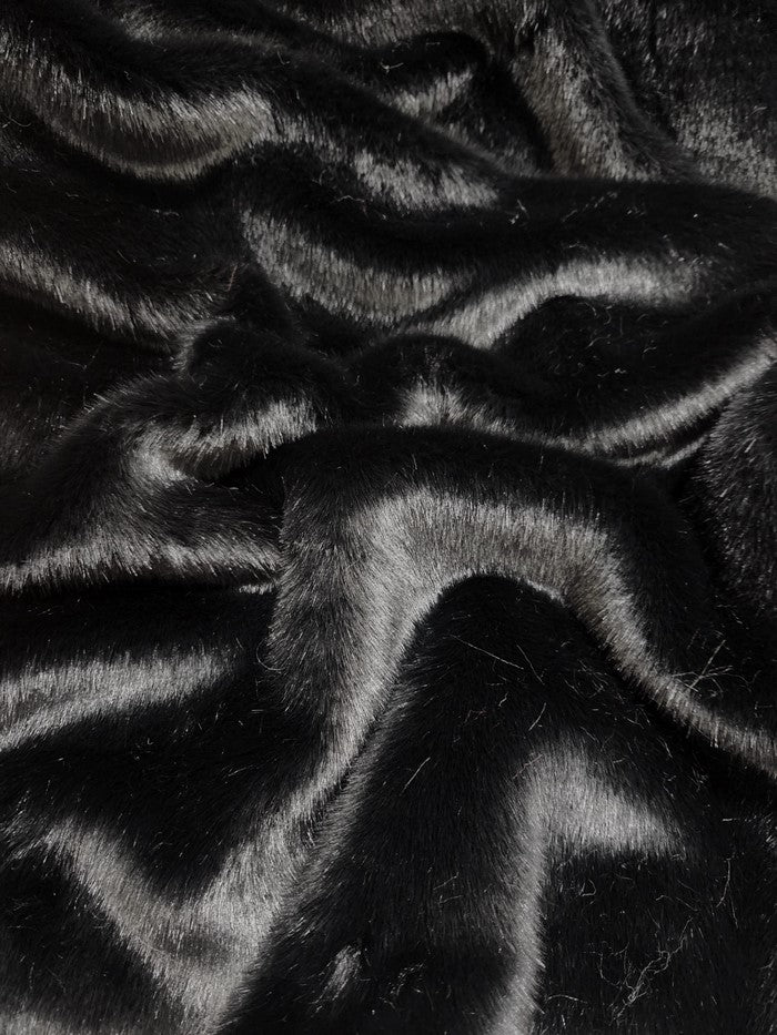 Stretch Black faux fur swatch