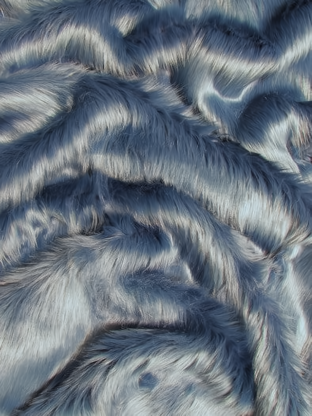 Denim Shaggy faux fur swatch