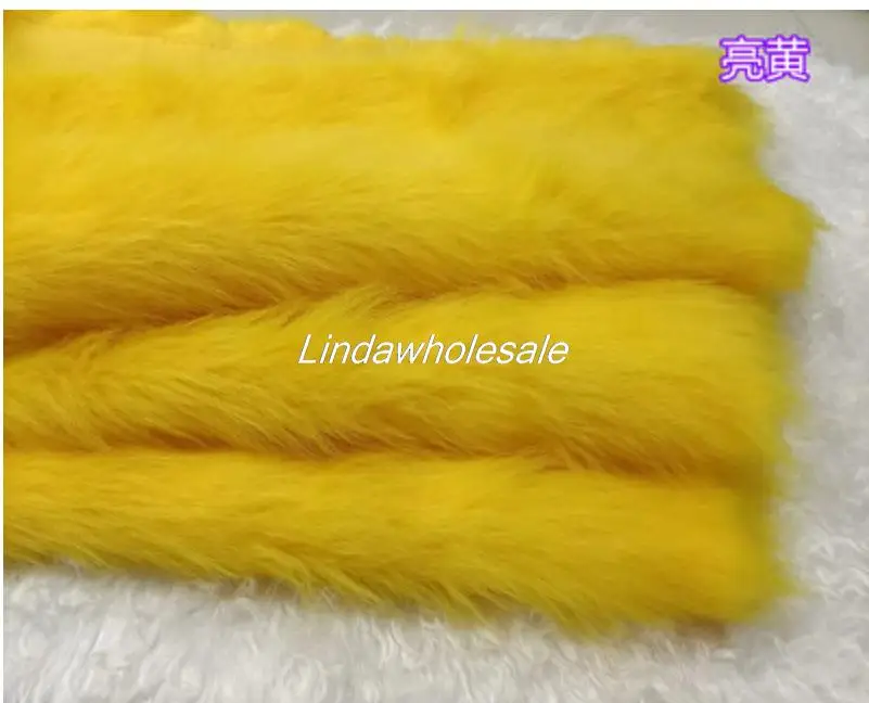 Gold / Fluorescent Yellow faux fur swatch