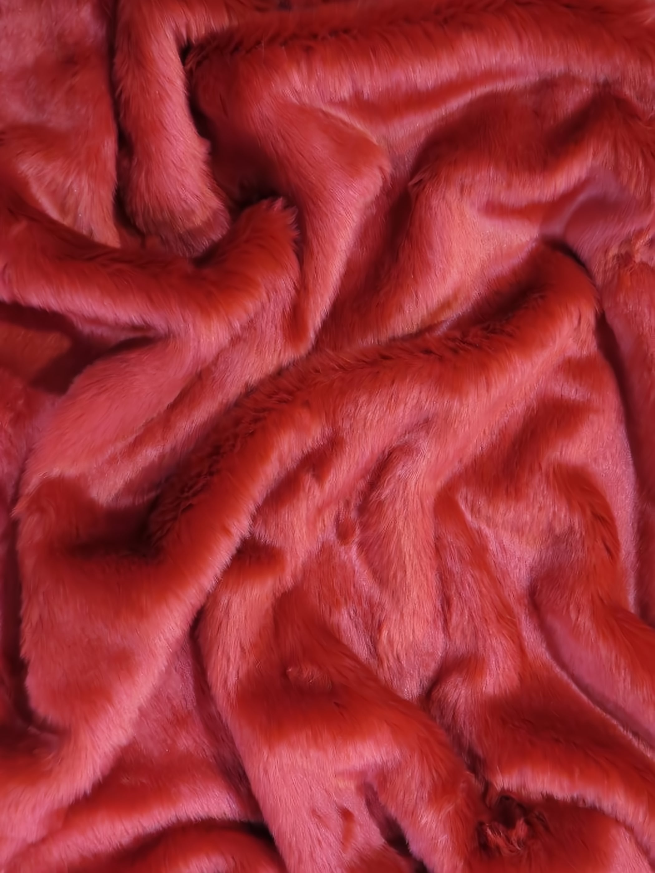 Scarlet Red Short Shag faux fur swatch