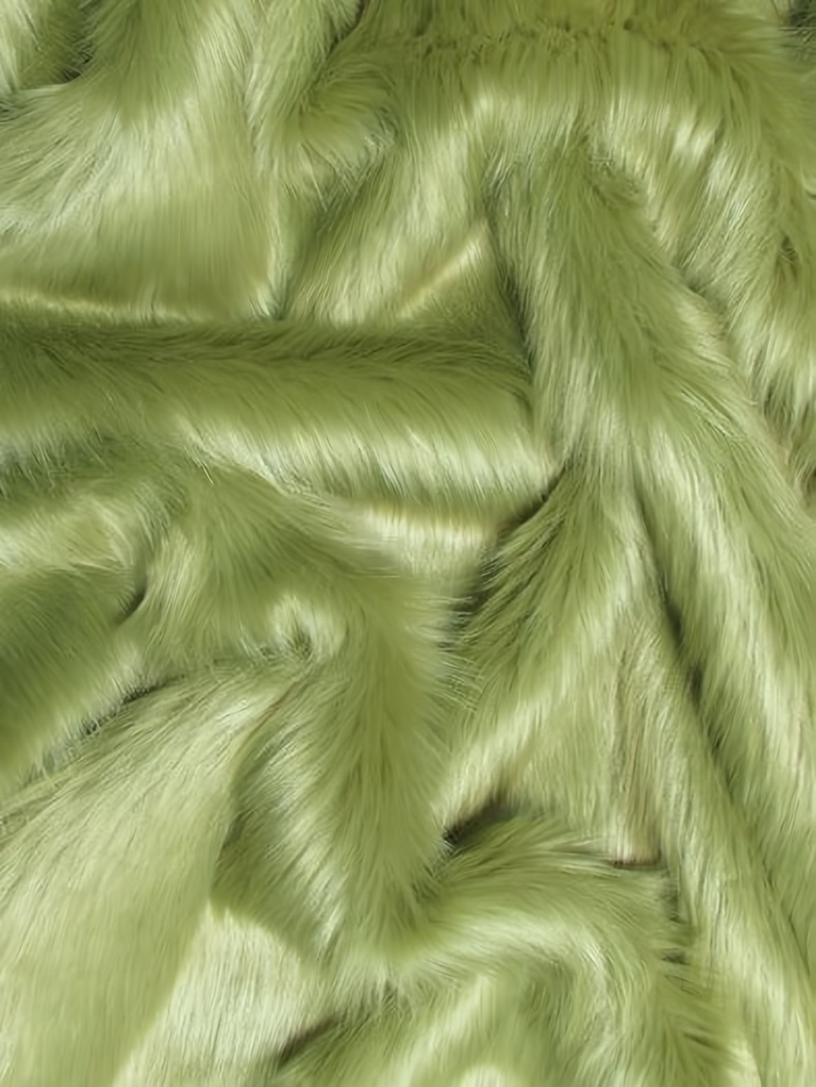 Olive Shaggy faux fur swatch