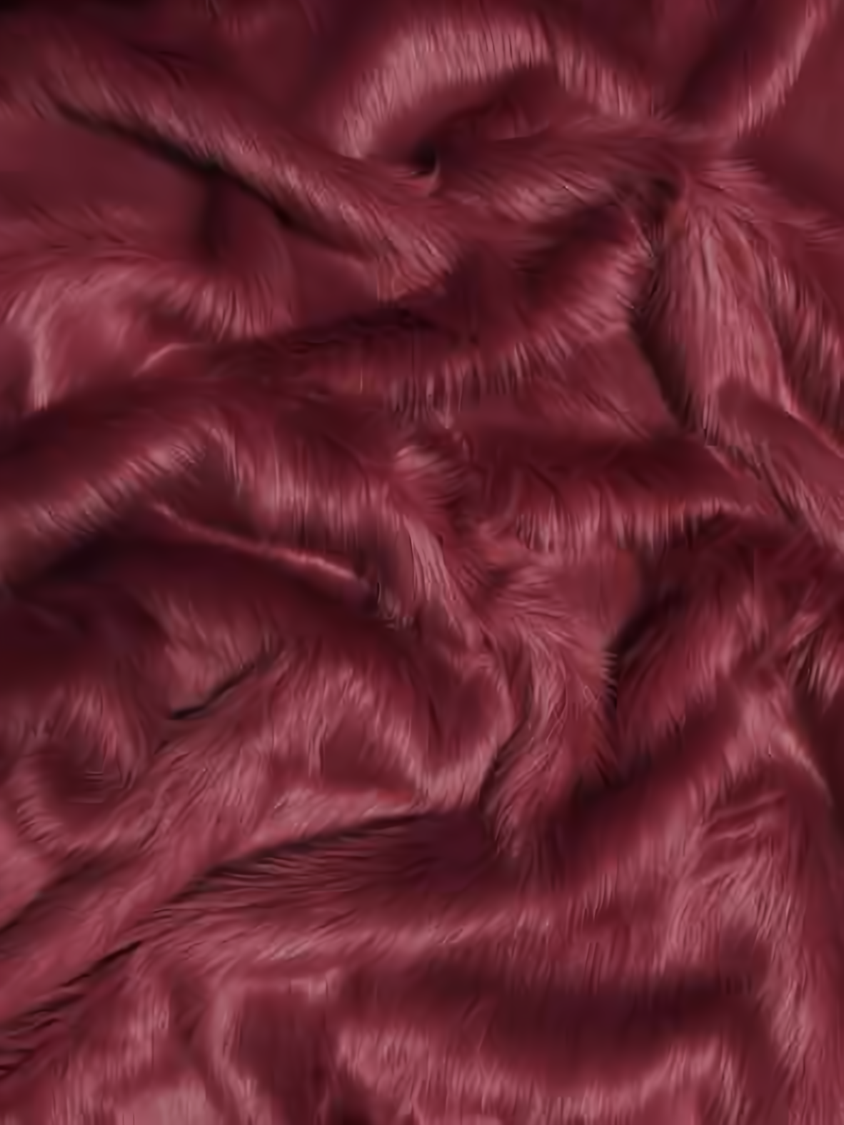 Burgundy Shaggy faux fur swatch