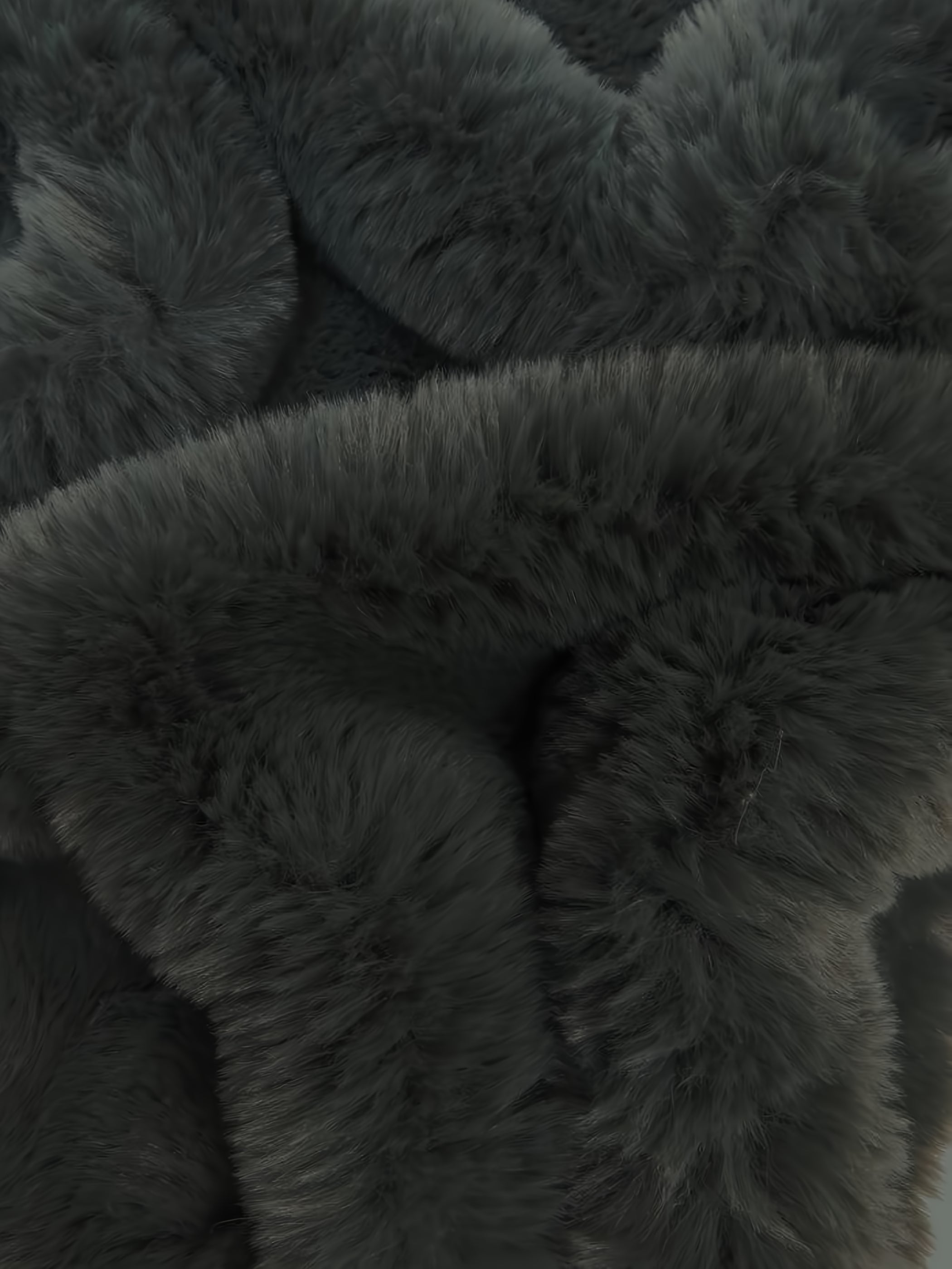 Arctic Rabbit Minky / Charcoal faux fur swatch