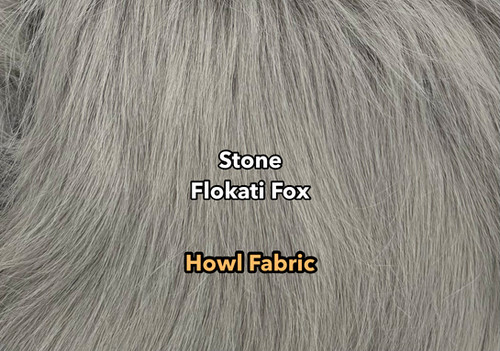 Stone Flokati Fox faux fur swatch