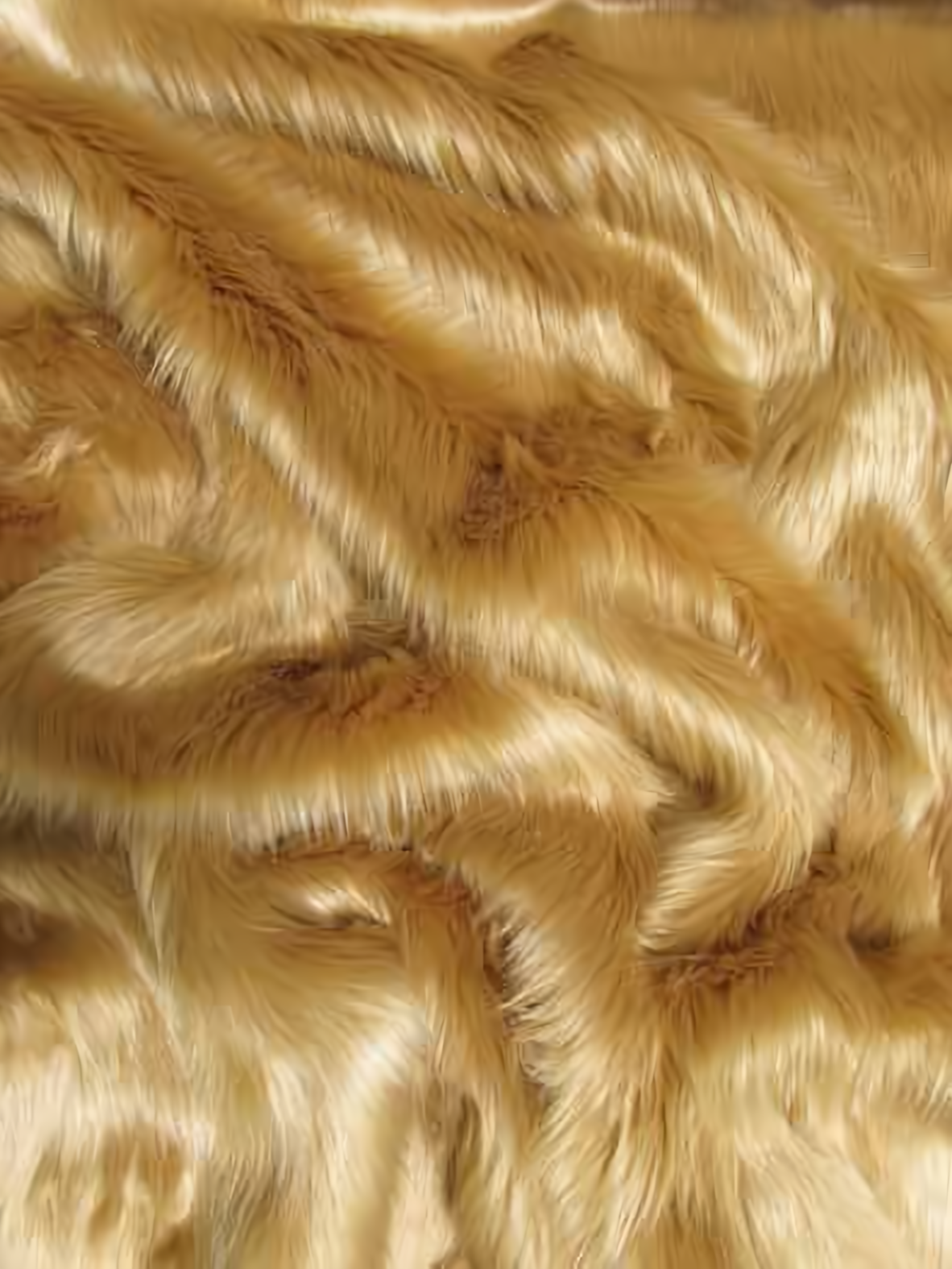 Camel Shaggy faux fur swatch