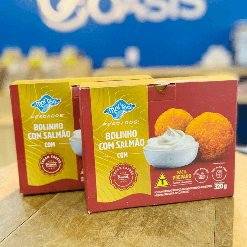 Bolinho de salmão com cream cheese