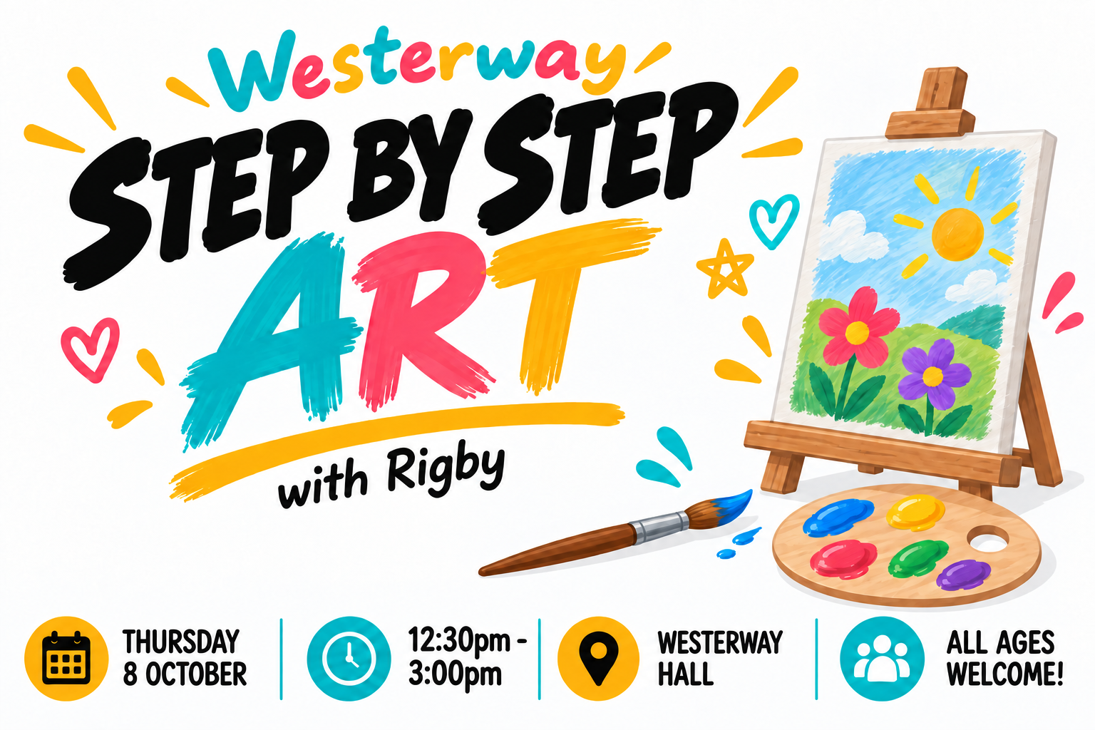 Step By Step Art with Rigby program flyer
