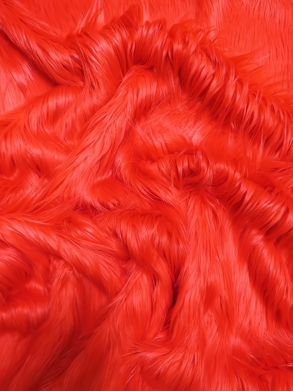Red Gorilla faux fur swatch