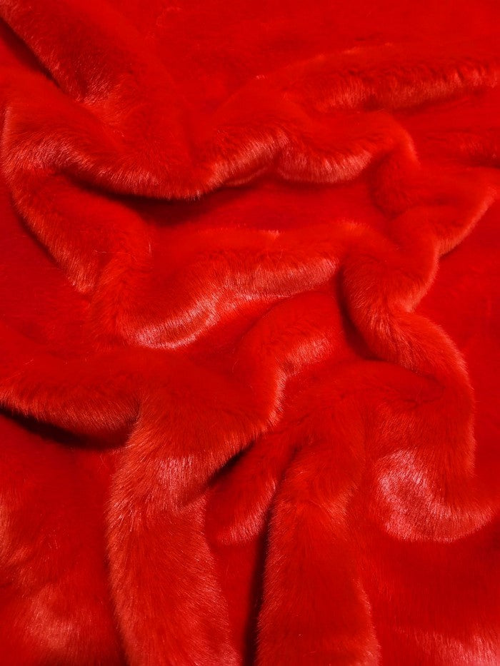 Stretch Red faux fur swatch