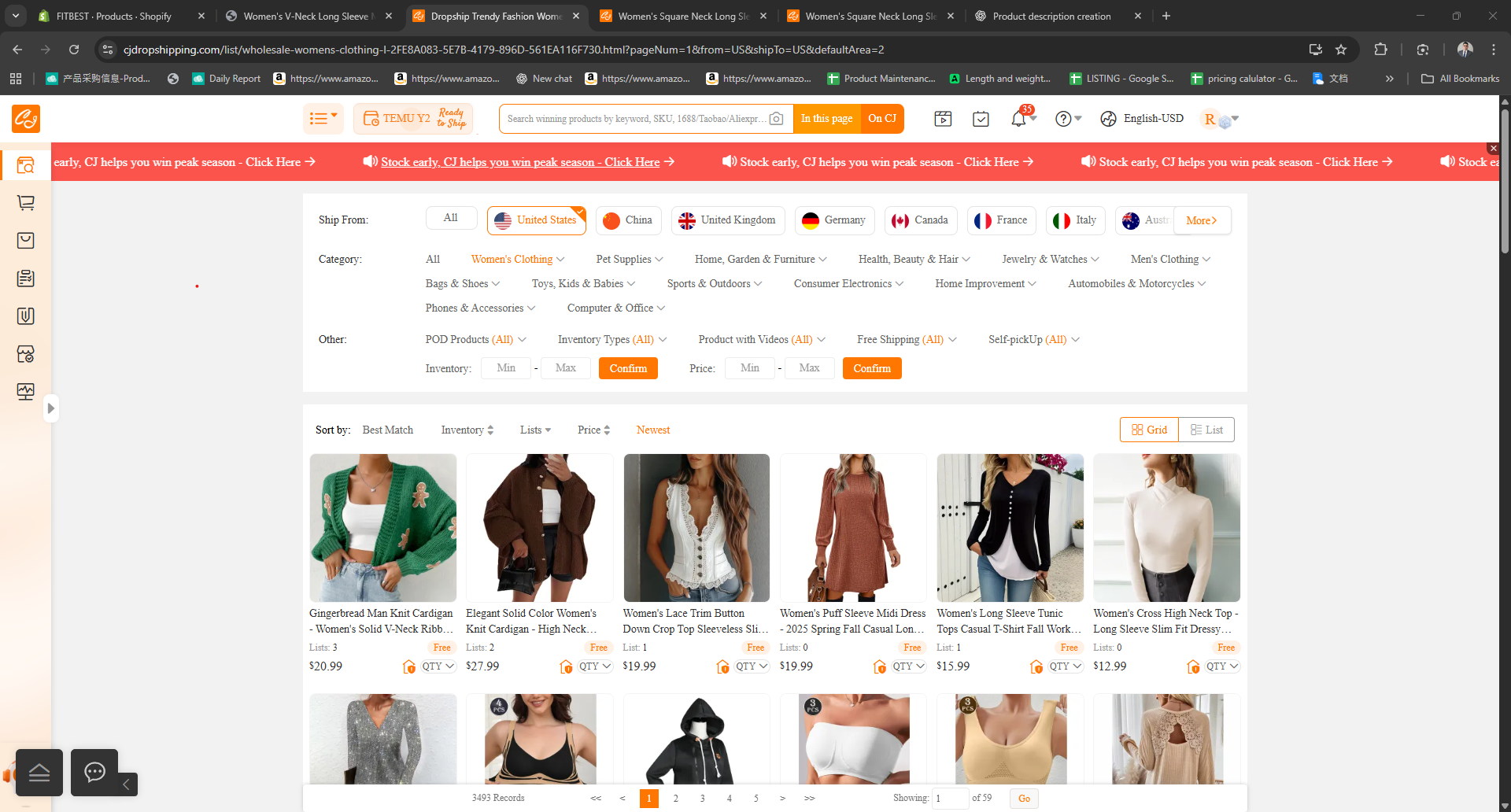 Open CJ Dropshipping and se